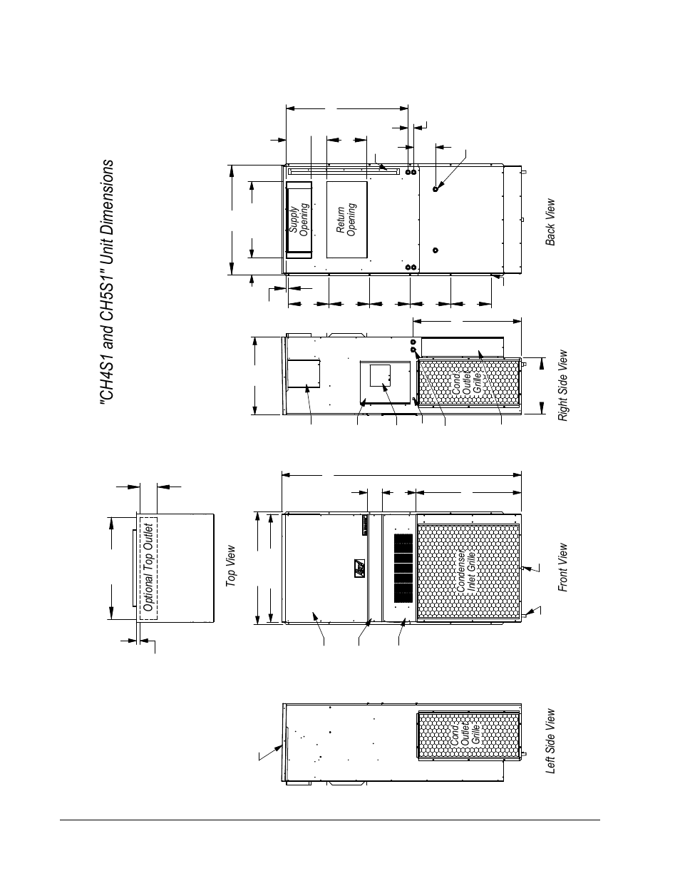 Ch4s1 and ch5s1" unit dimensions | Bard CH4S1 User Manual | Page 6 / 28