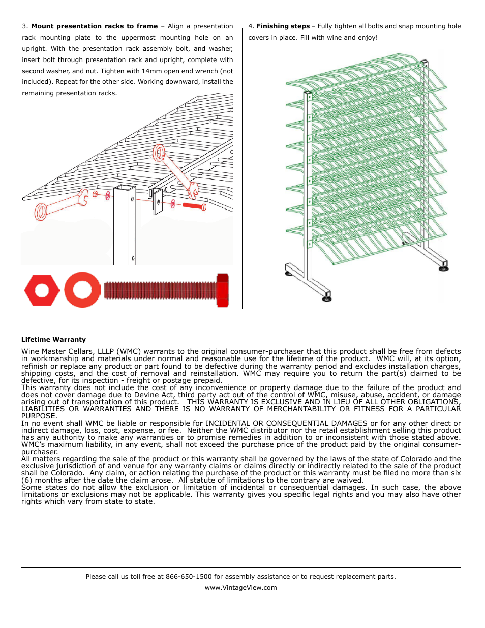 Vintage Cellars VintageView 4' Island Display Rack Assembly Instructions User Manual | Page 2 / 2