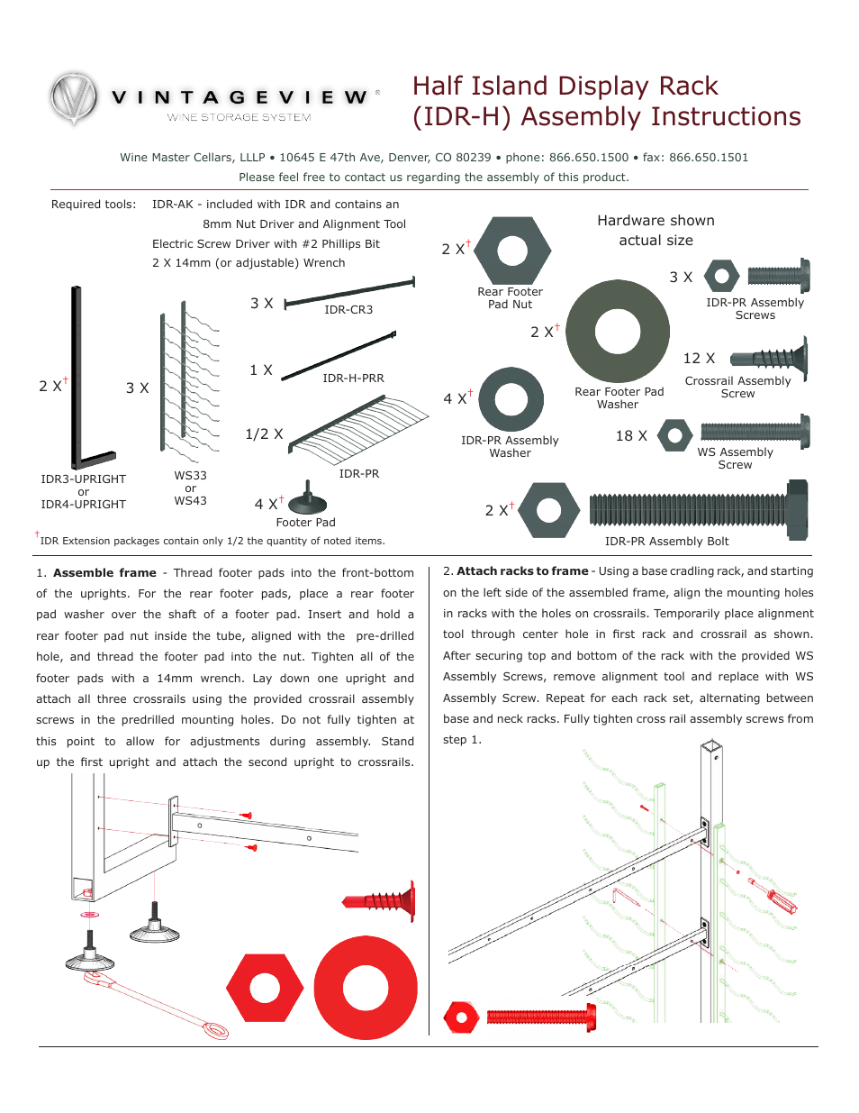 VintageView IDR3-HX - 3 Half Island Display Rack Ext User Manual | 2 pages