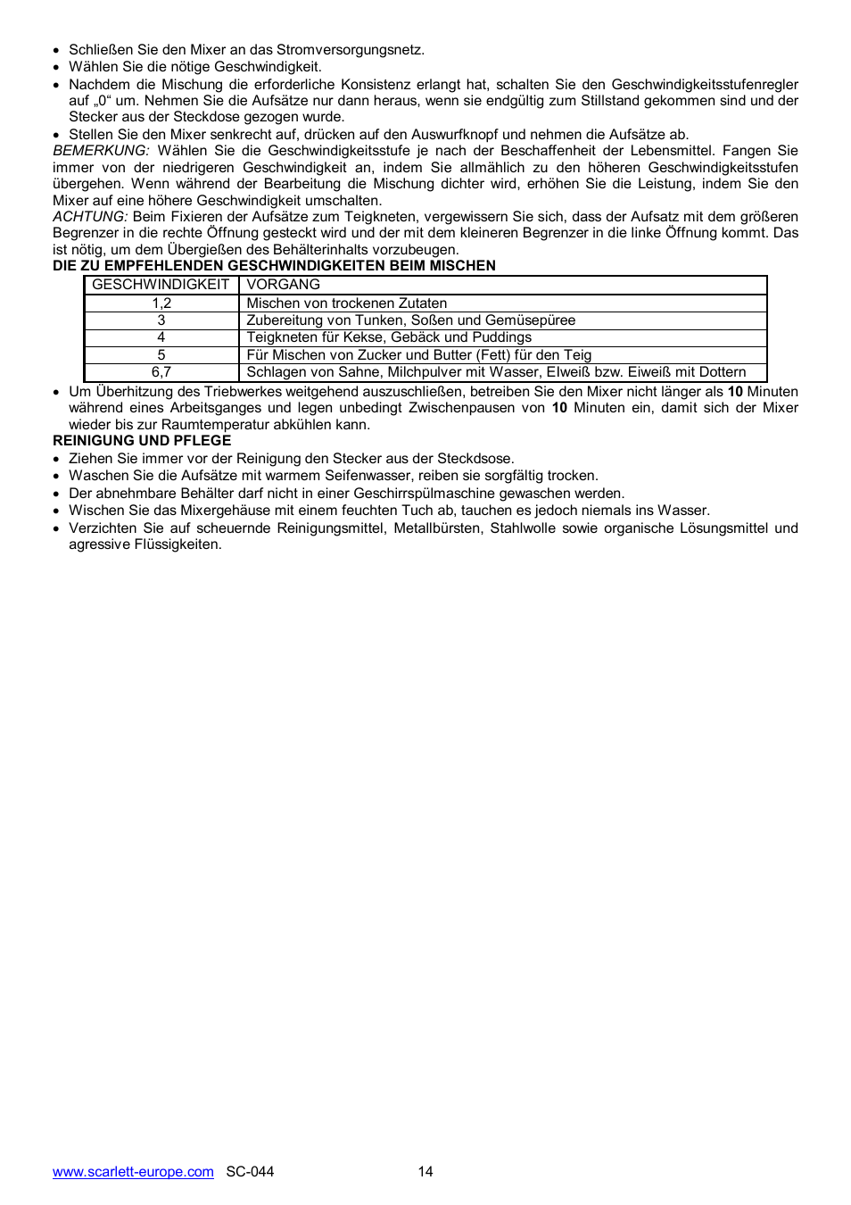 Scarlett SC-044 User Manual | Page 14 / 14