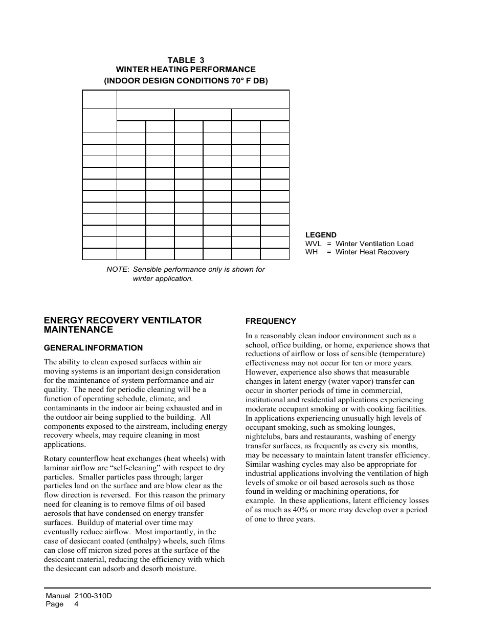 Energy recovery ventilator maintenance | Bard QERV-A4B User Manual | Page 6 / 9