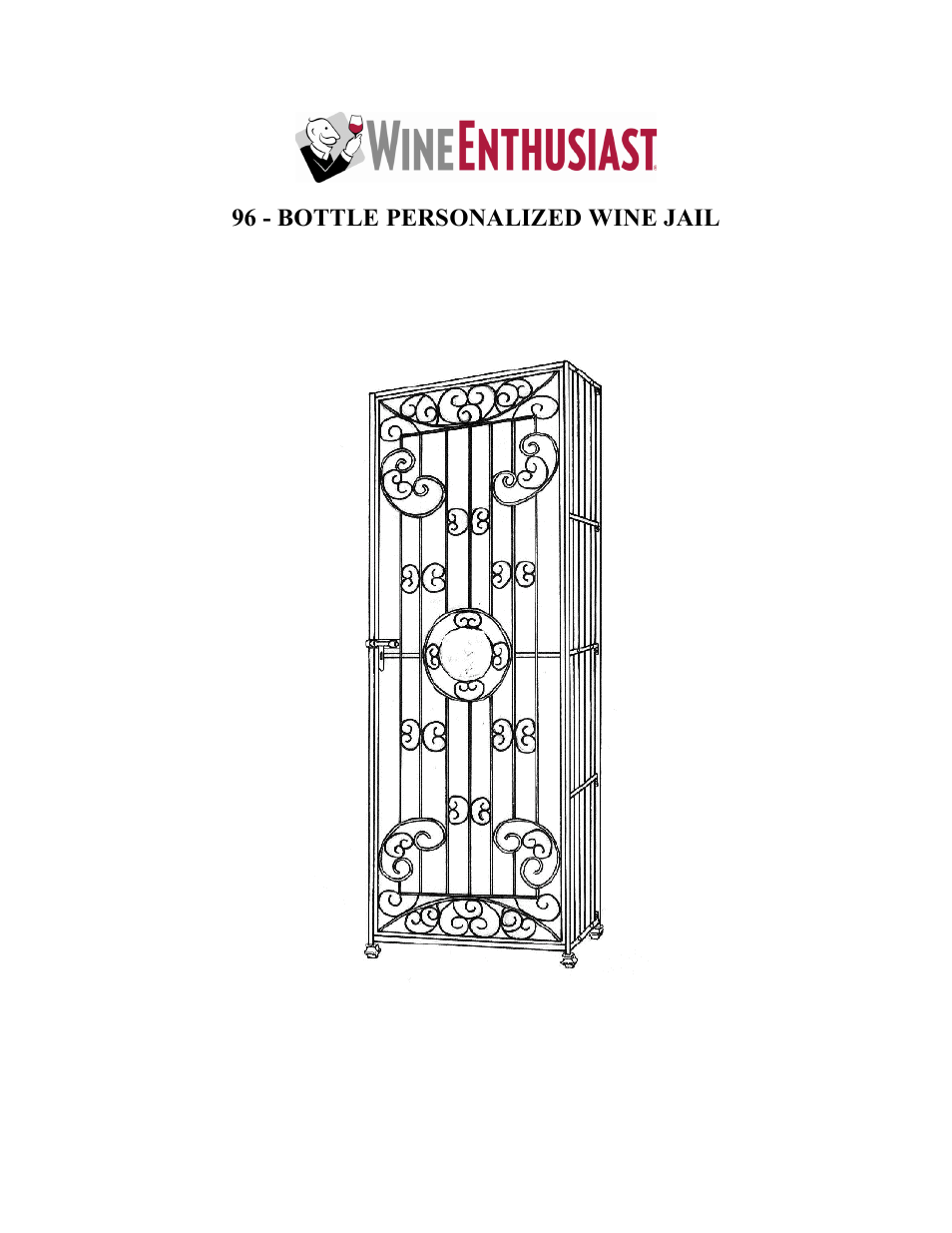 Vintage Cellars 96-Bottle Antiqued Steel Wine Jail User Manual | 7 pages