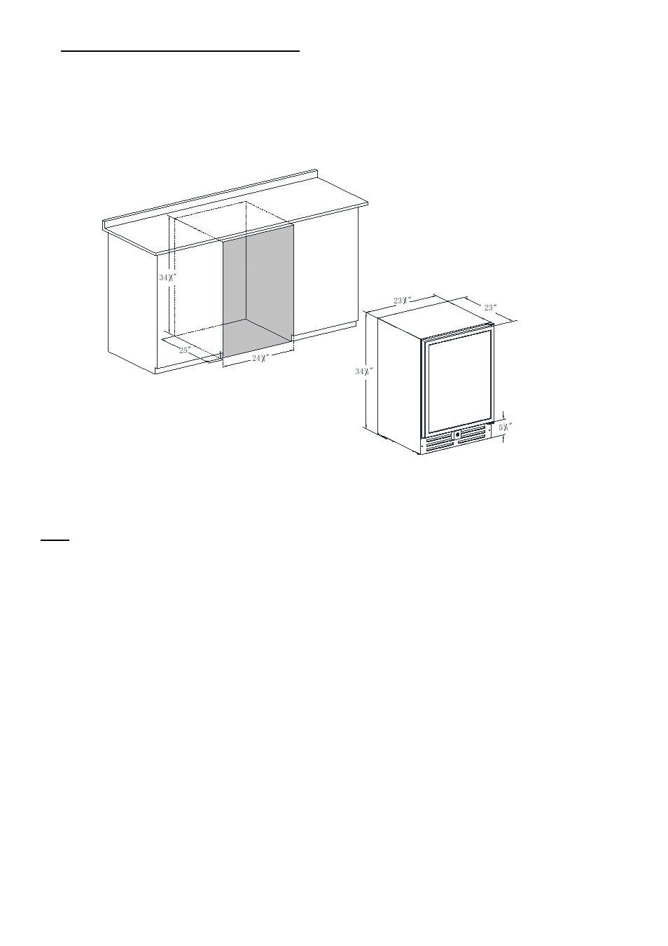 B) installation of unit as a built-in cellar | Vintage Cellars N'FINITY PRO HDX 46 Dual Zone Wine Cellar User Manual | Page 5 / 12