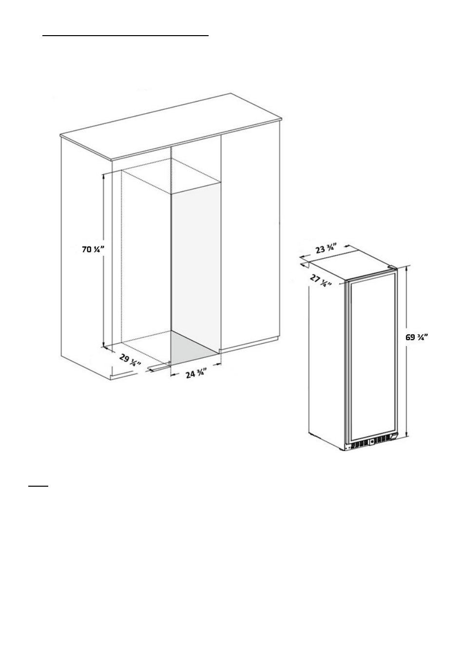 B) installation of unit as a built-in cellar | Vintage Cellars N'FINITY PRO HDX 166 Dual Zone Wine Cellar User Manual | Page 5 / 12