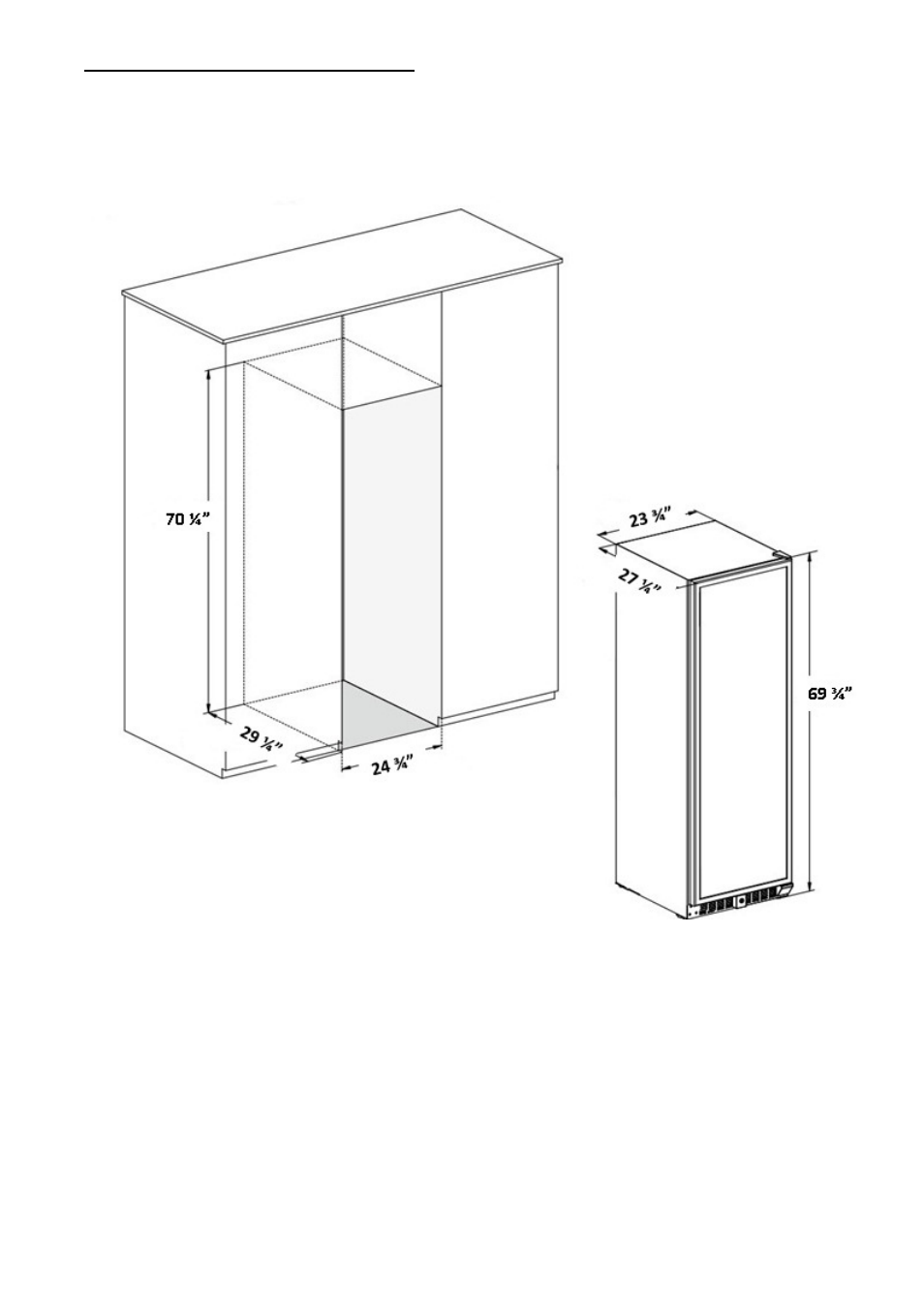 B) installation of unit as a built-in cellar | Vintage Cellars N'FINITY PRO HDX RED Wine Cellar User Manual | Page 5 / 12