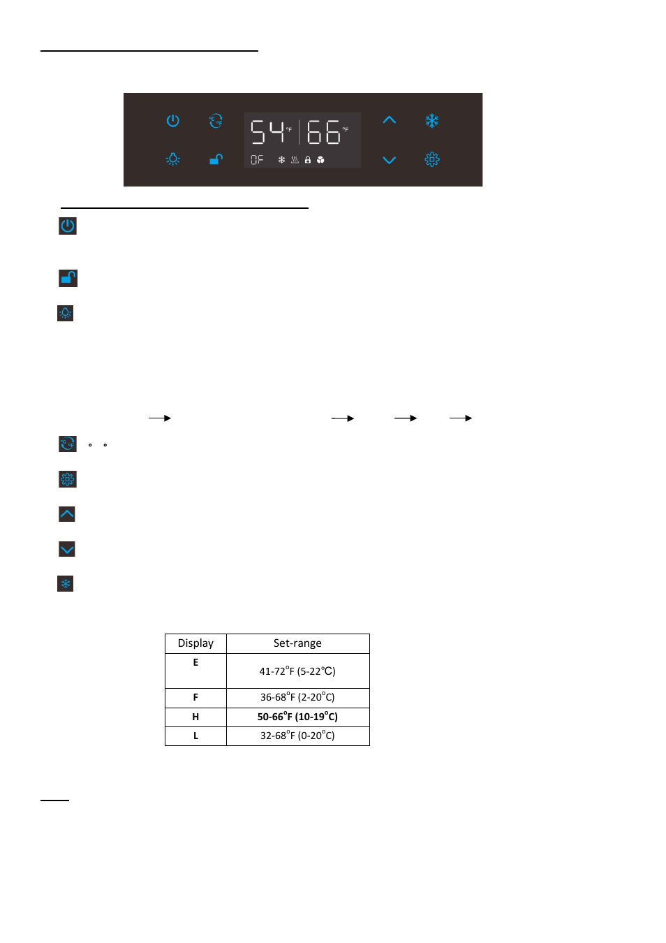 Operating your wine cellar, A) control panel and temperature setting | Vintage Cellars N'FINITY PRO HDX RED Wine Cellar User Manual | Page 6 / 12