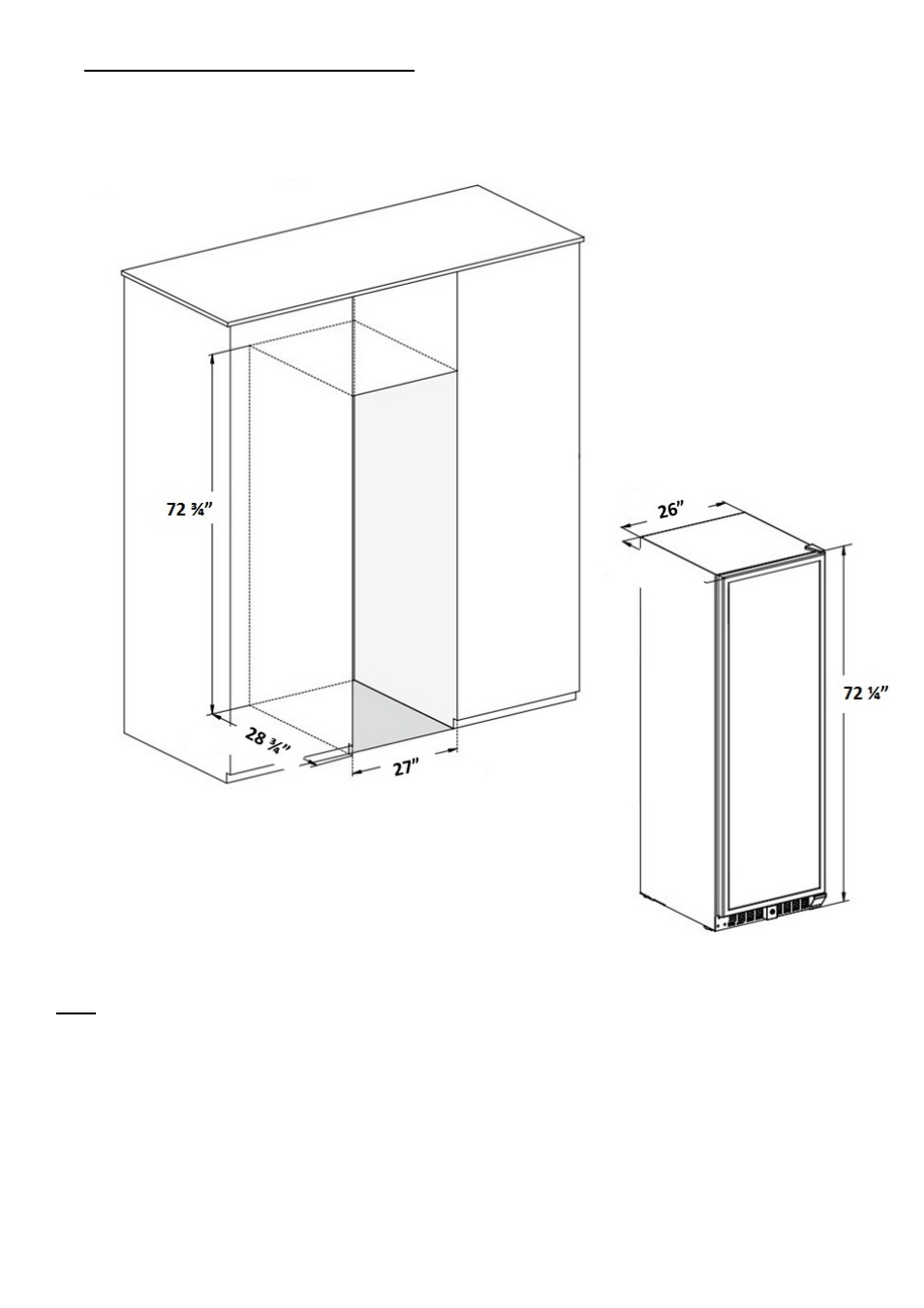 B) installation of unit as a built-in cellar | Vintage Cellars N'FINITY PRO HDX 187 Dual Zone Wine Cellar User Manual | Page 5 / 12