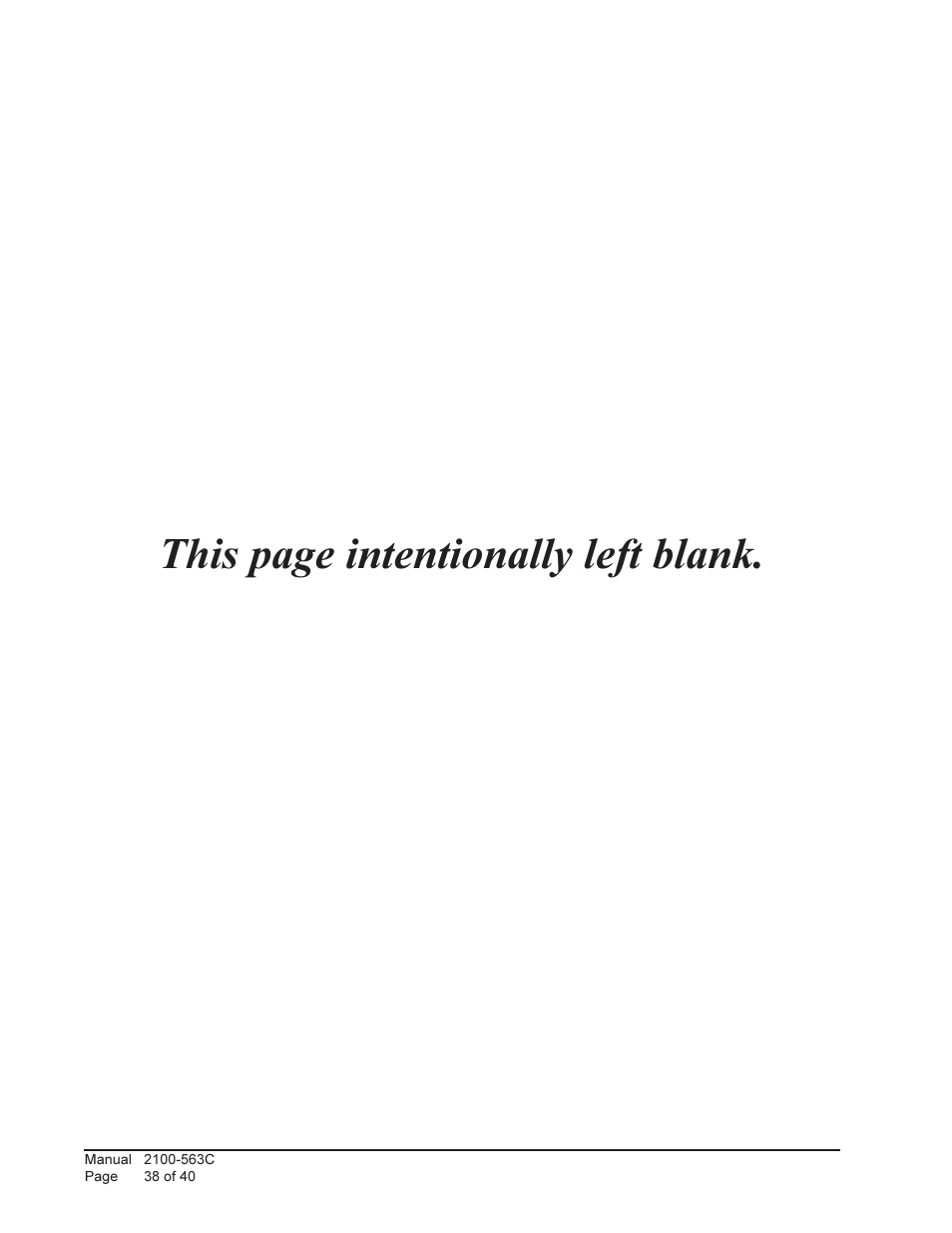 This page intentionally left blank | Bard Solid State Dual Unit Lead/Lag Controller MC4000 User Manual | Page 38 / 40