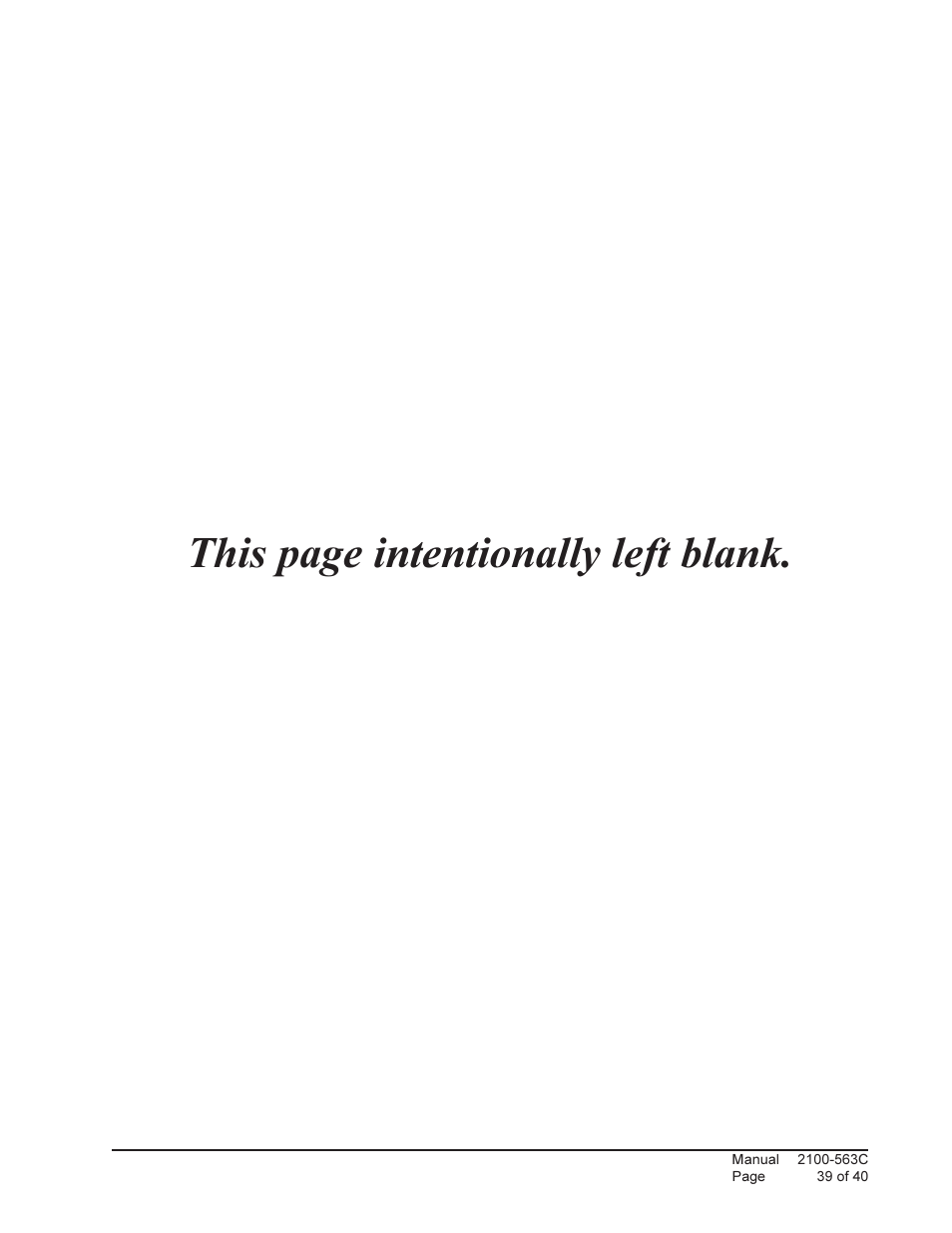 This page intentionally left blank | Bard Solid State Dual Unit Lead/Lag Controller MC4000 User Manual | Page 39 / 40