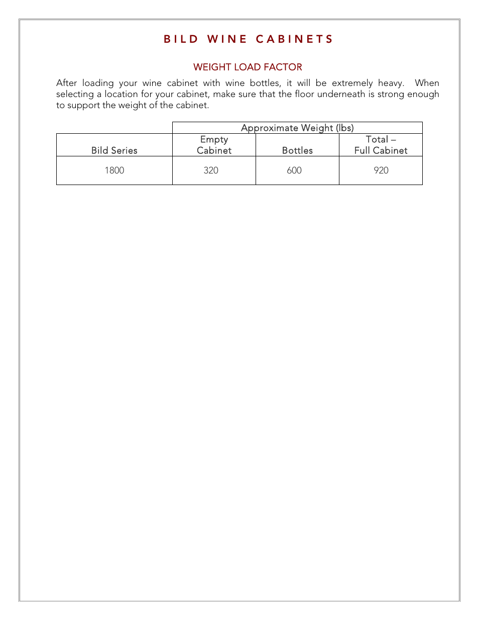 Vintage Cellars LECBILD1800 User Manual | Page 14 / 31