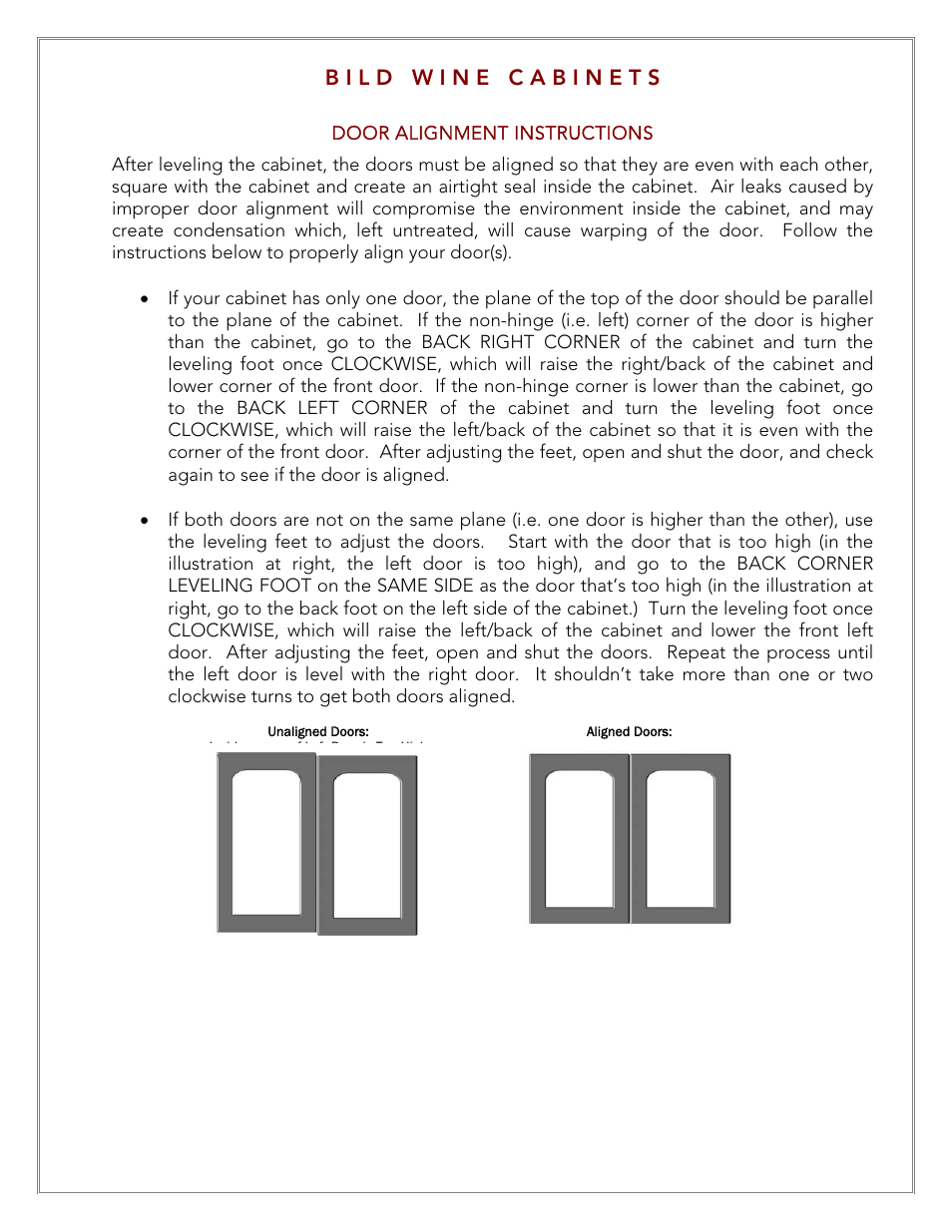 Vintage Cellars LECBILD1800 User Manual | Page 16 / 31