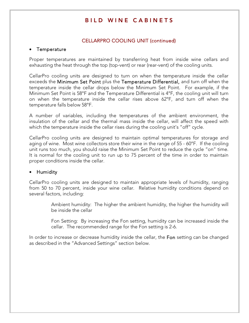 Vintage Cellars LECBILD1800 User Manual | Page 19 / 31