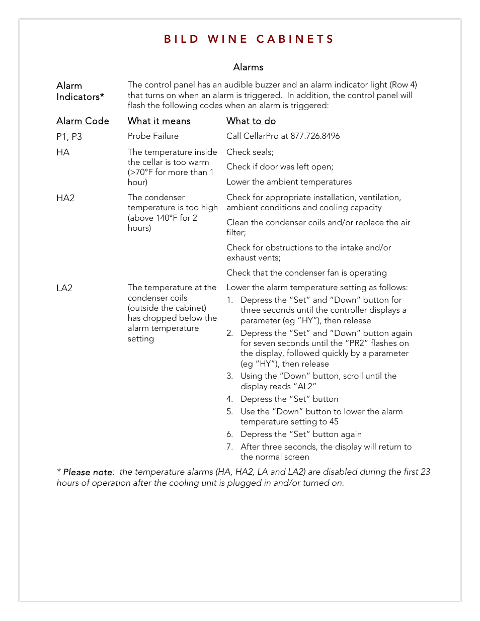 Vintage Cellars LECBILD1800 User Manual | Page 23 / 31