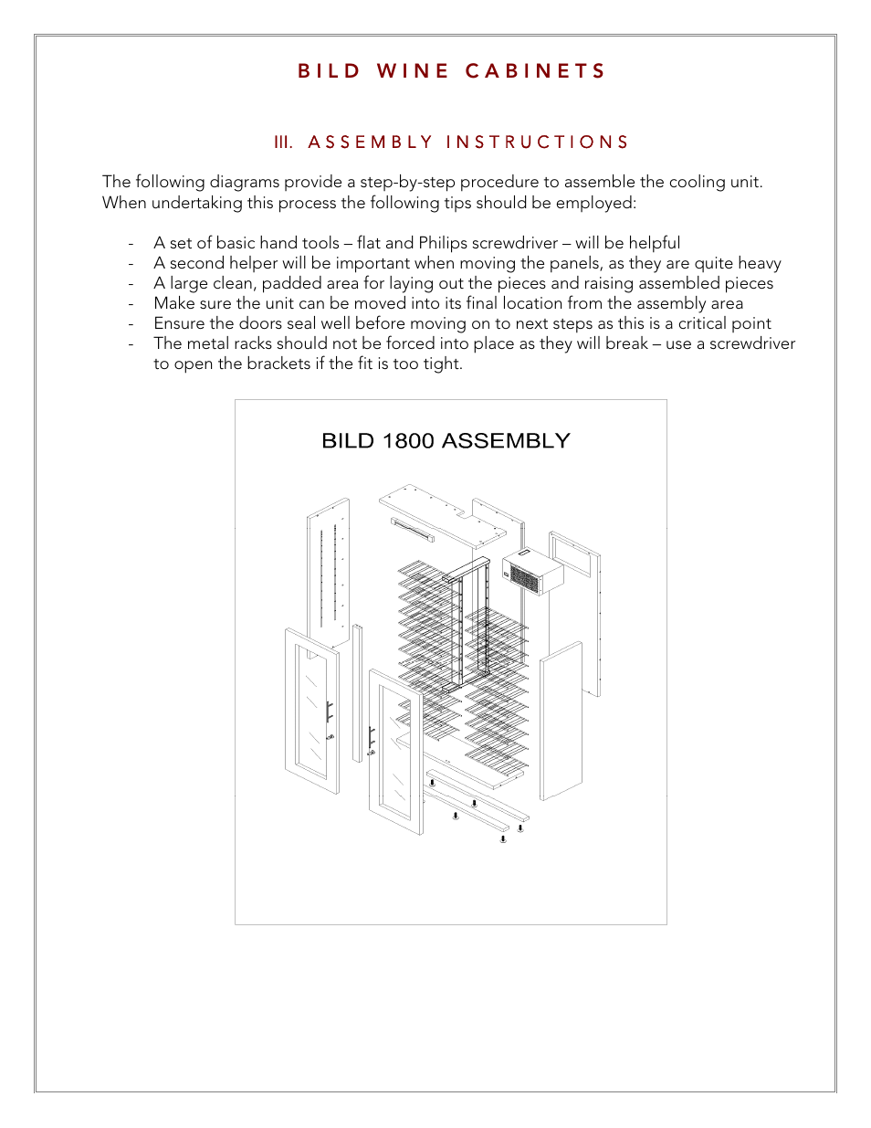 Vintage Cellars LECBILD1800 User Manual | Page 5 / 31