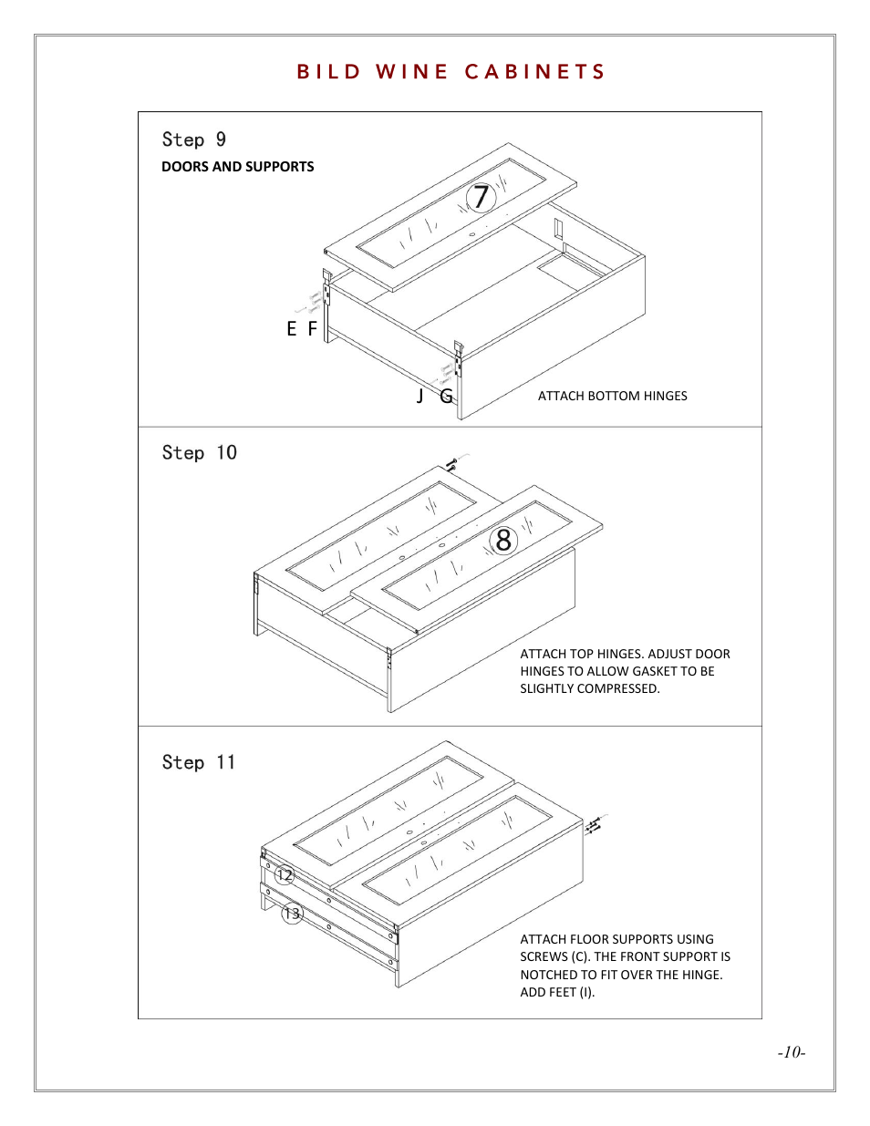 E f j g | Vintage Cellars LECBILDDARK3000 User Manual | Page 10 / 30