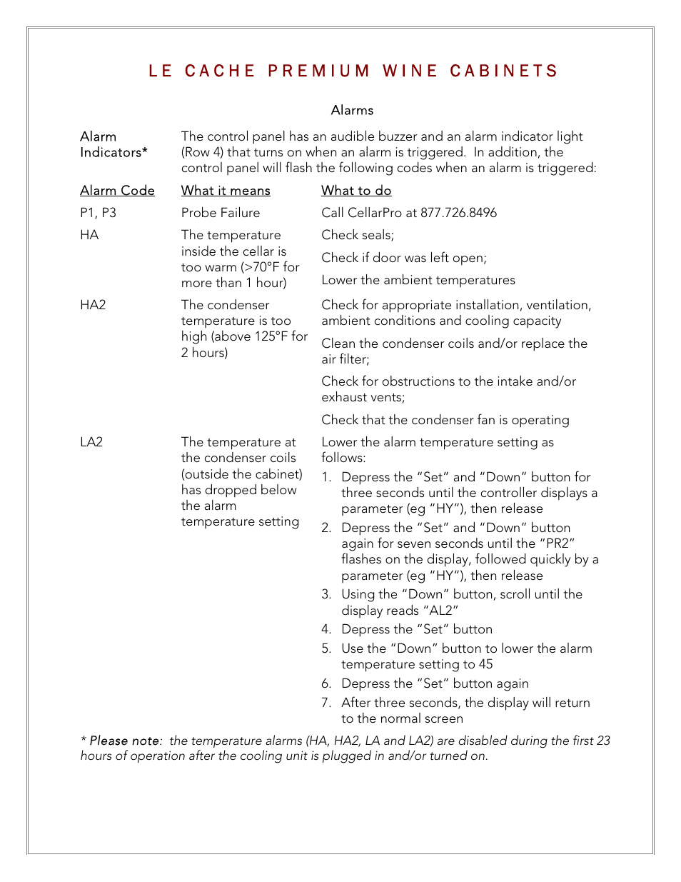 Vintage Cellars Le Cache Cabinet Owners Manual User Manual | Page 25 / 34
