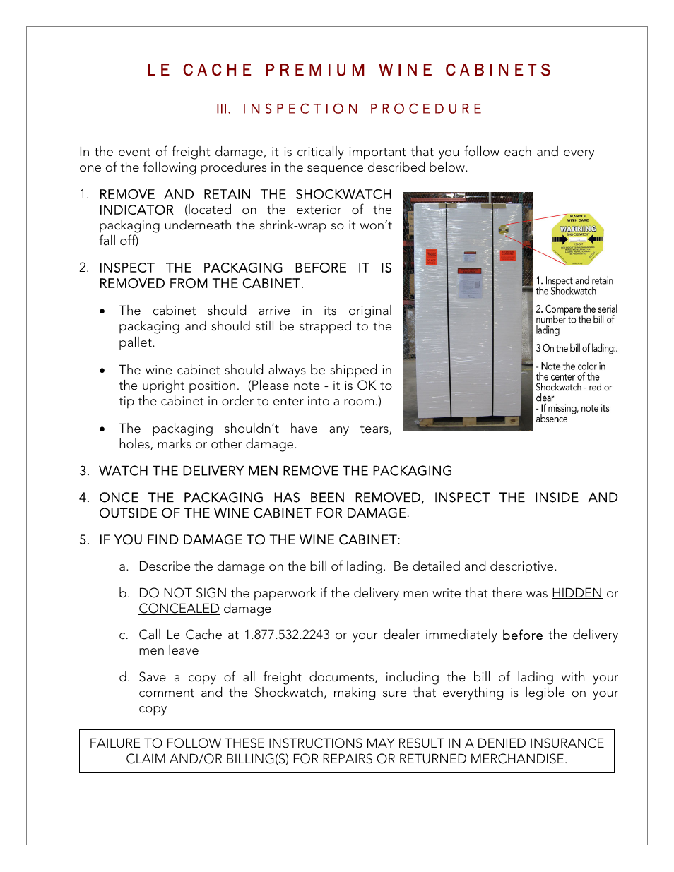 Vintage Cellars Le Cache Cabinet Owners Manual User Manual | Page 6 / 34