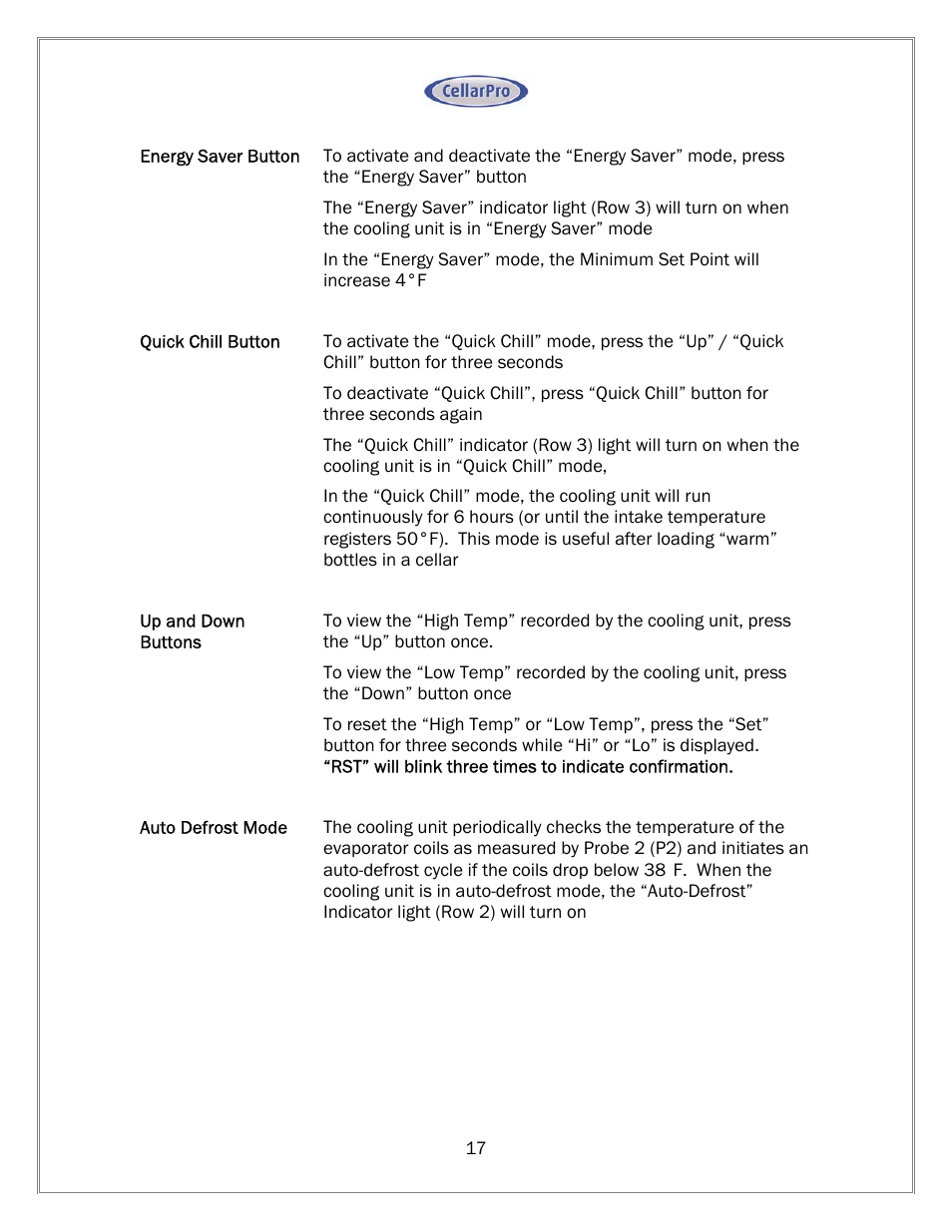 Vintage Cellars CellarPro Owners Manual User Manual | Page 18 / 26