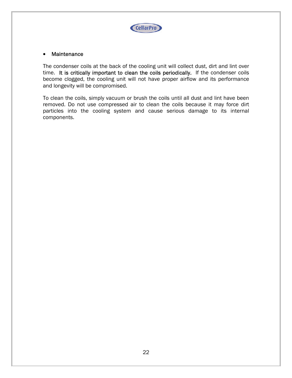 Vintage Cellars CellarPro Owners Manual User Manual | Page 23 / 26