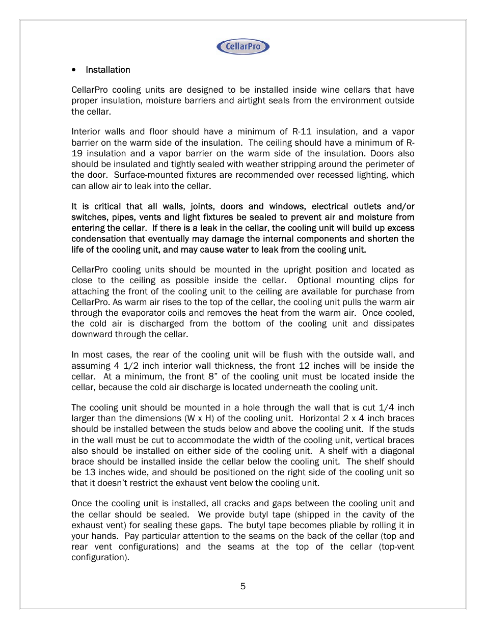 Vintage Cellars CellarPro Owners Manual User Manual | Page 6 / 26