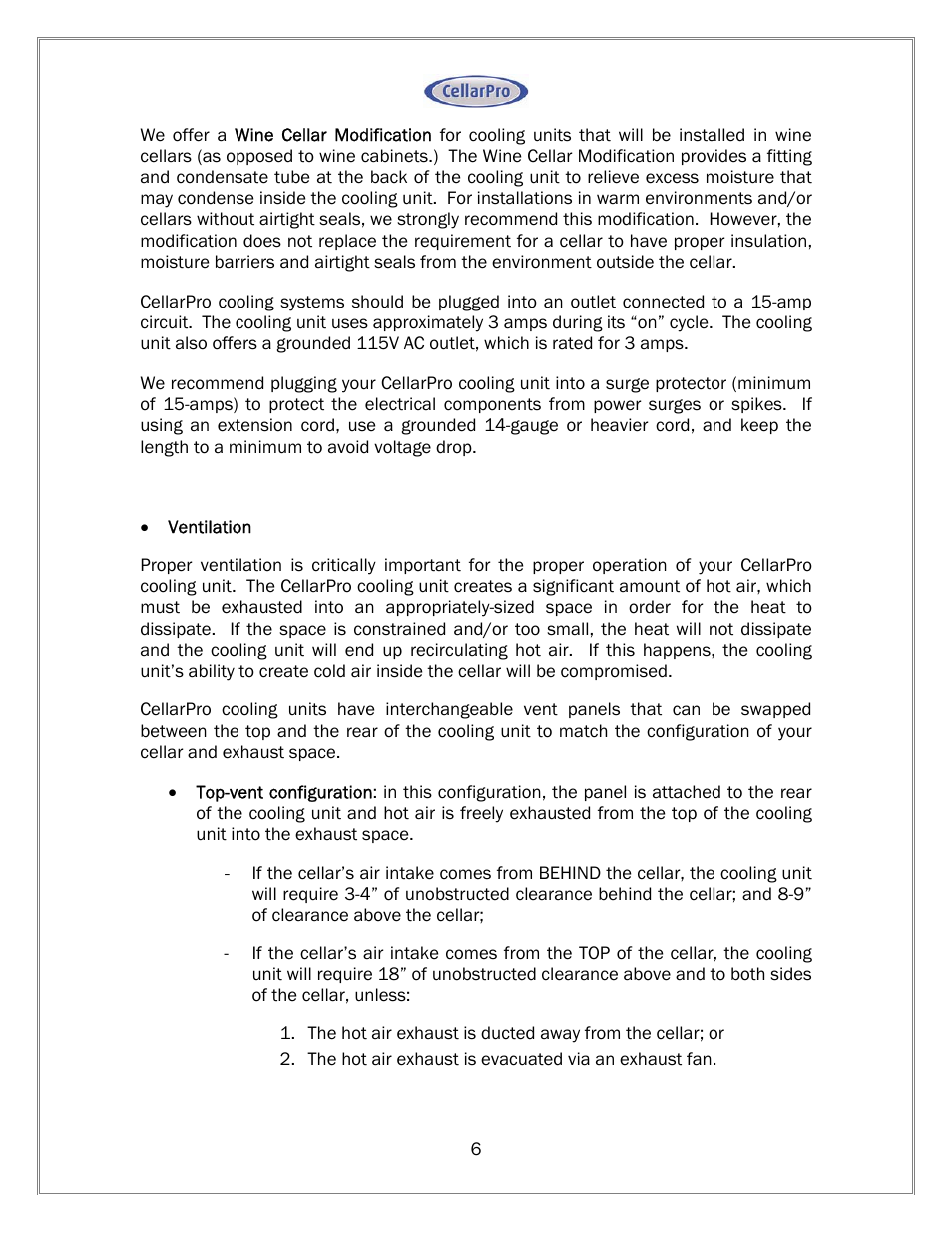 Vintage Cellars CellarPro Owners Manual User Manual | Page 7 / 26