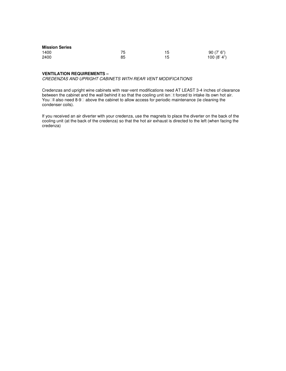 Vintage Cellars Le Cache Placement Requirements User Manual | Page 3 / 3