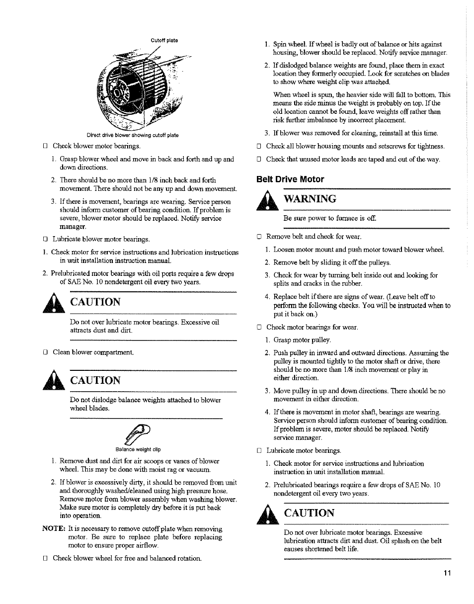 Belt drive motor | Bard 2100-066 Rev. A User Manual | Page 13 / 15