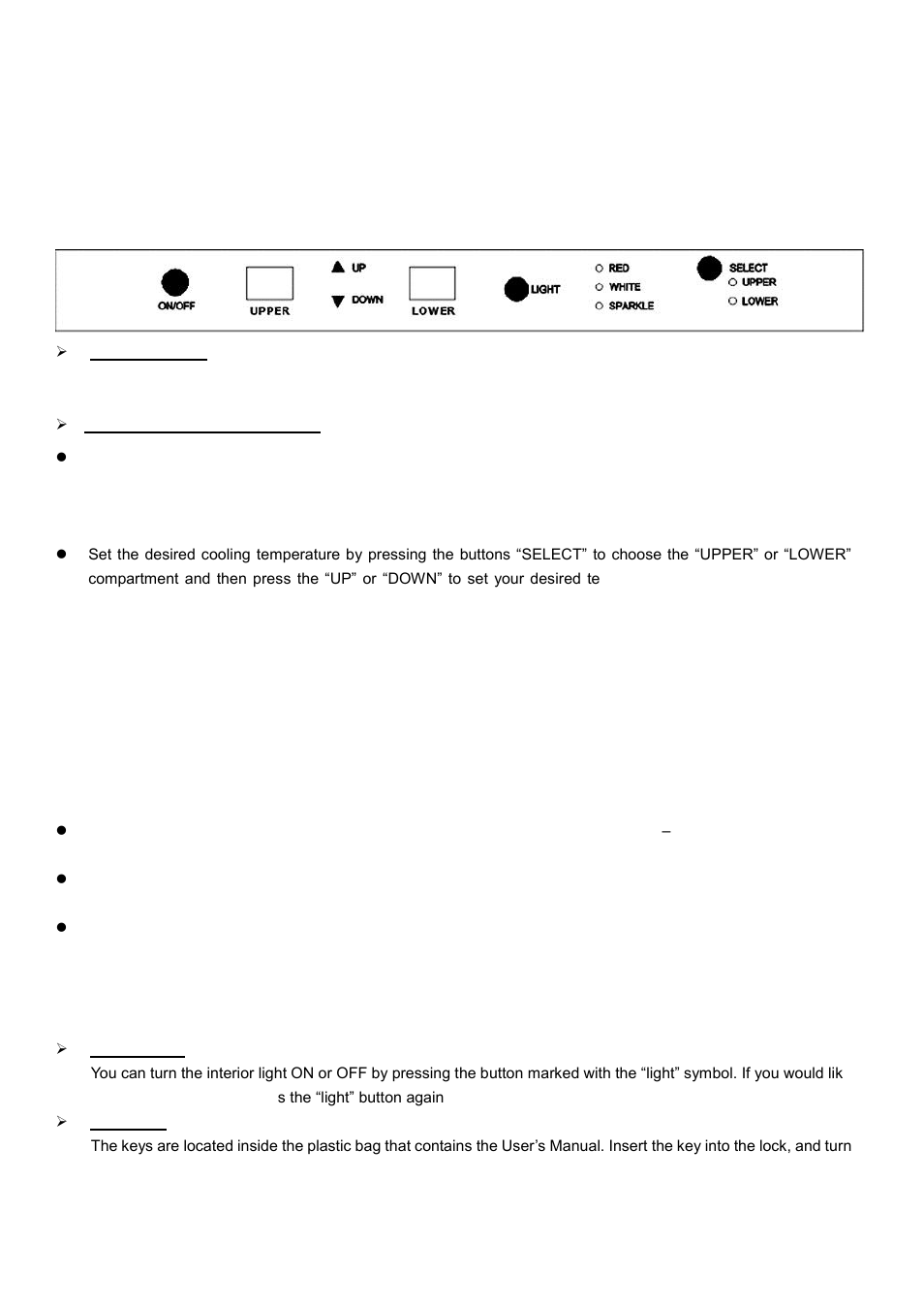 Operating your wine cooler | Vintage Cellars LOFT 1200 User Manual | Page 4 / 10