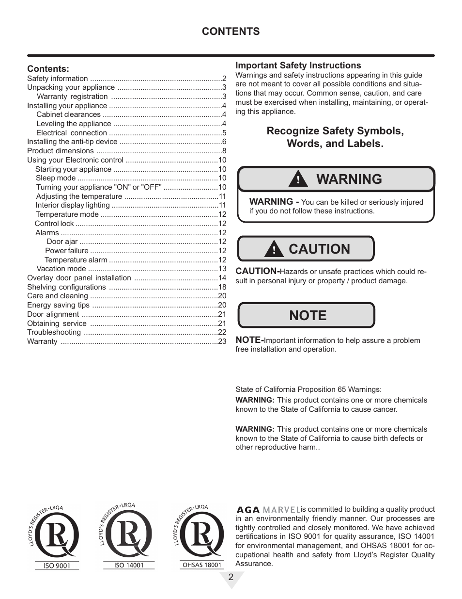 Vintage Cellars ML24WD User Manual | Page 2 / 24