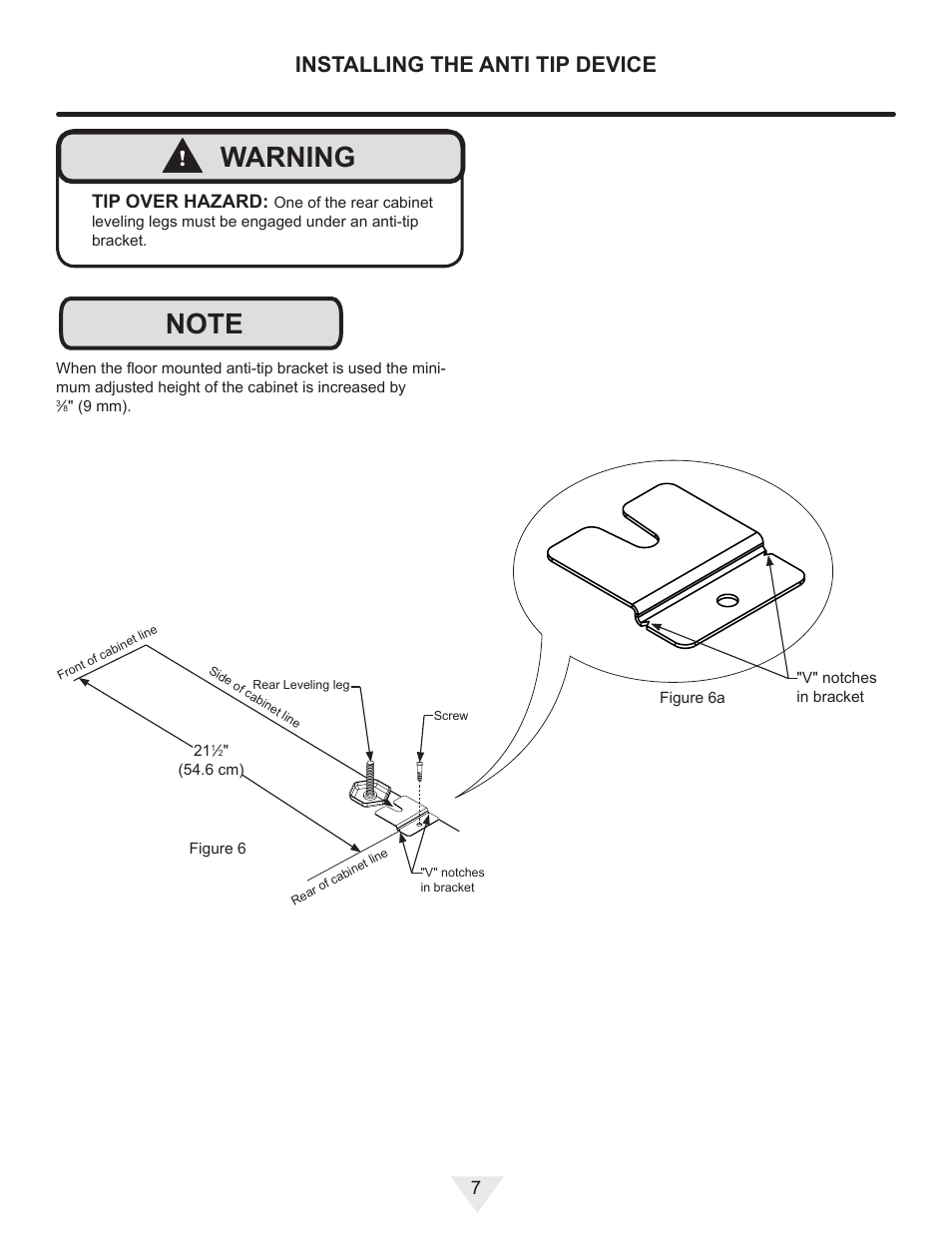 Installing the anti tip device | Vintage Cellars ML24WD User Manual | Page 7 / 24