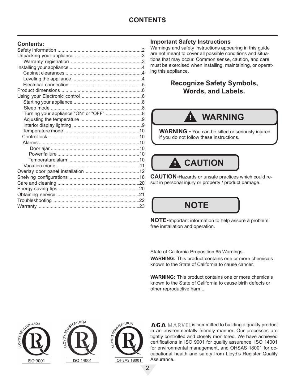 Vintage Cellars MP24WD User Manual | Page 2 / 24