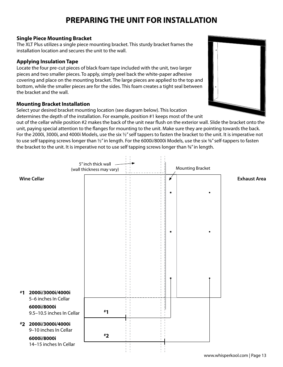 Preparing the unit for installation | Vintage Cellars SC Series WhisperKOOL User Manual | Page 15 / 32