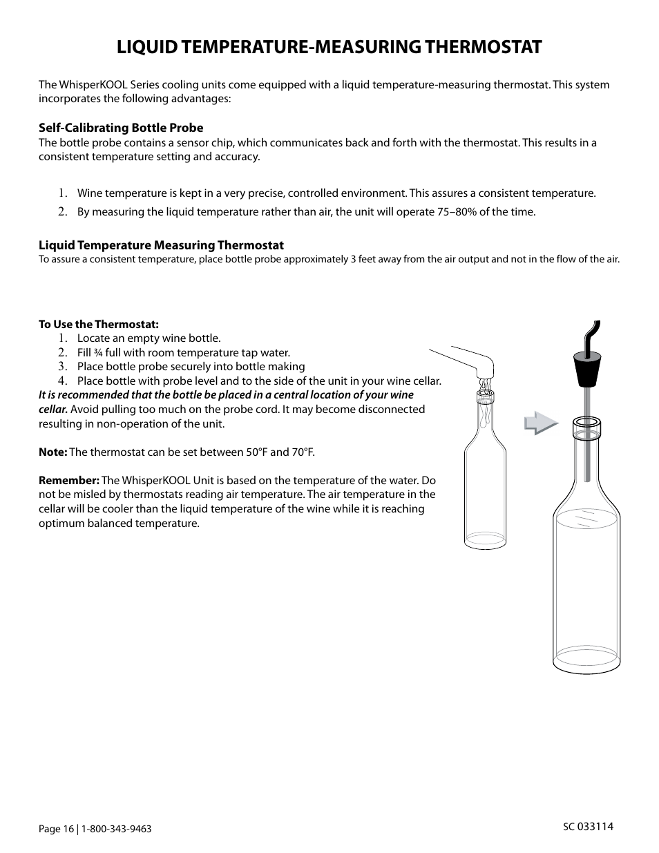 Liquid temperature-measuring thermostat | Vintage Cellars SC Series WhisperKOOL User Manual | Page 18 / 32