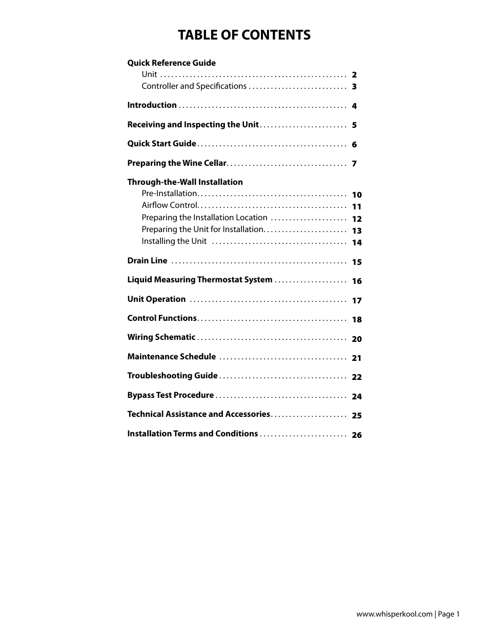 Vintage Cellars SC Series WhisperKOOL User Manual | Page 3 / 32