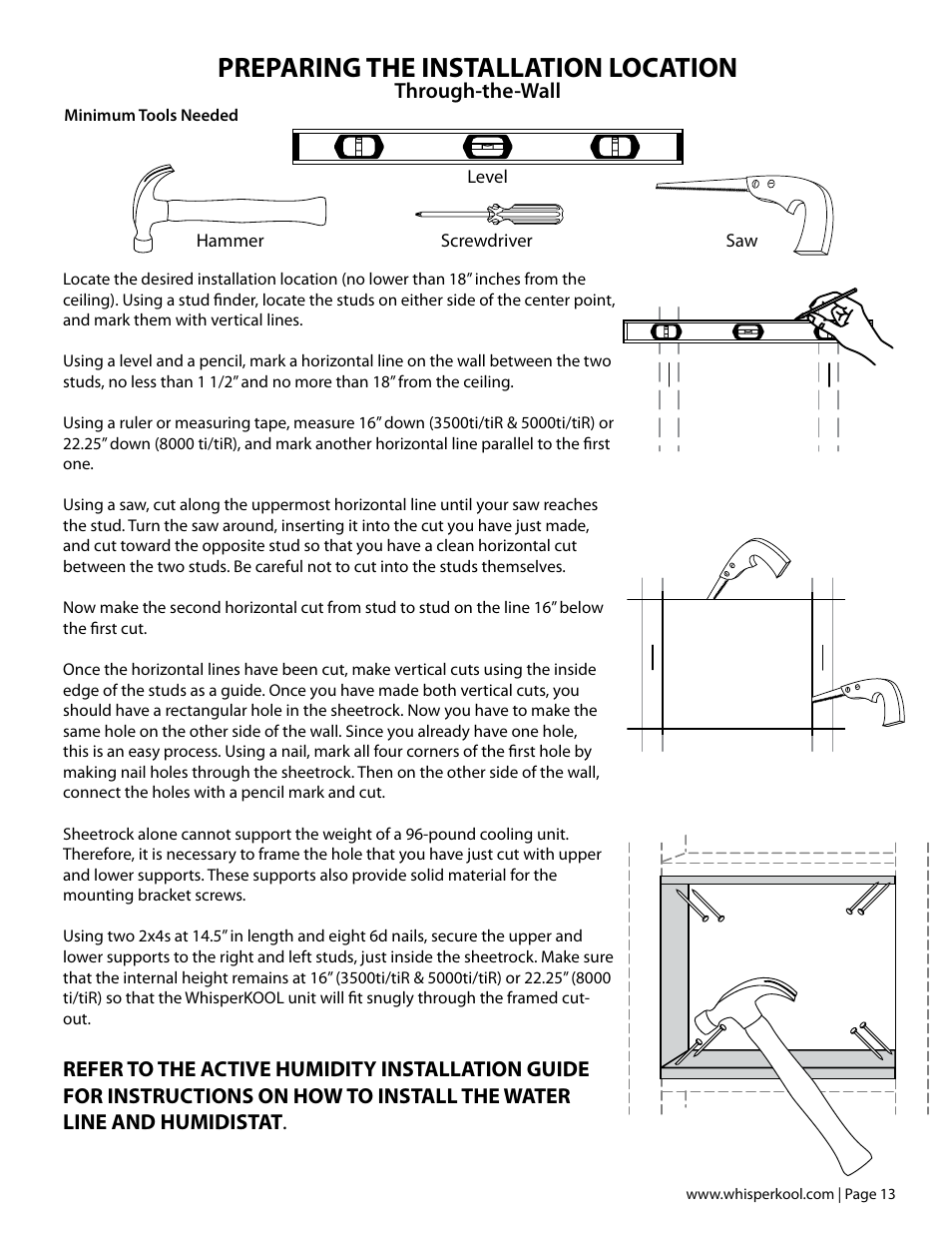Preparing the installation location | Vintage Cellars Extreme ti Series User Manual | Page 15 / 50