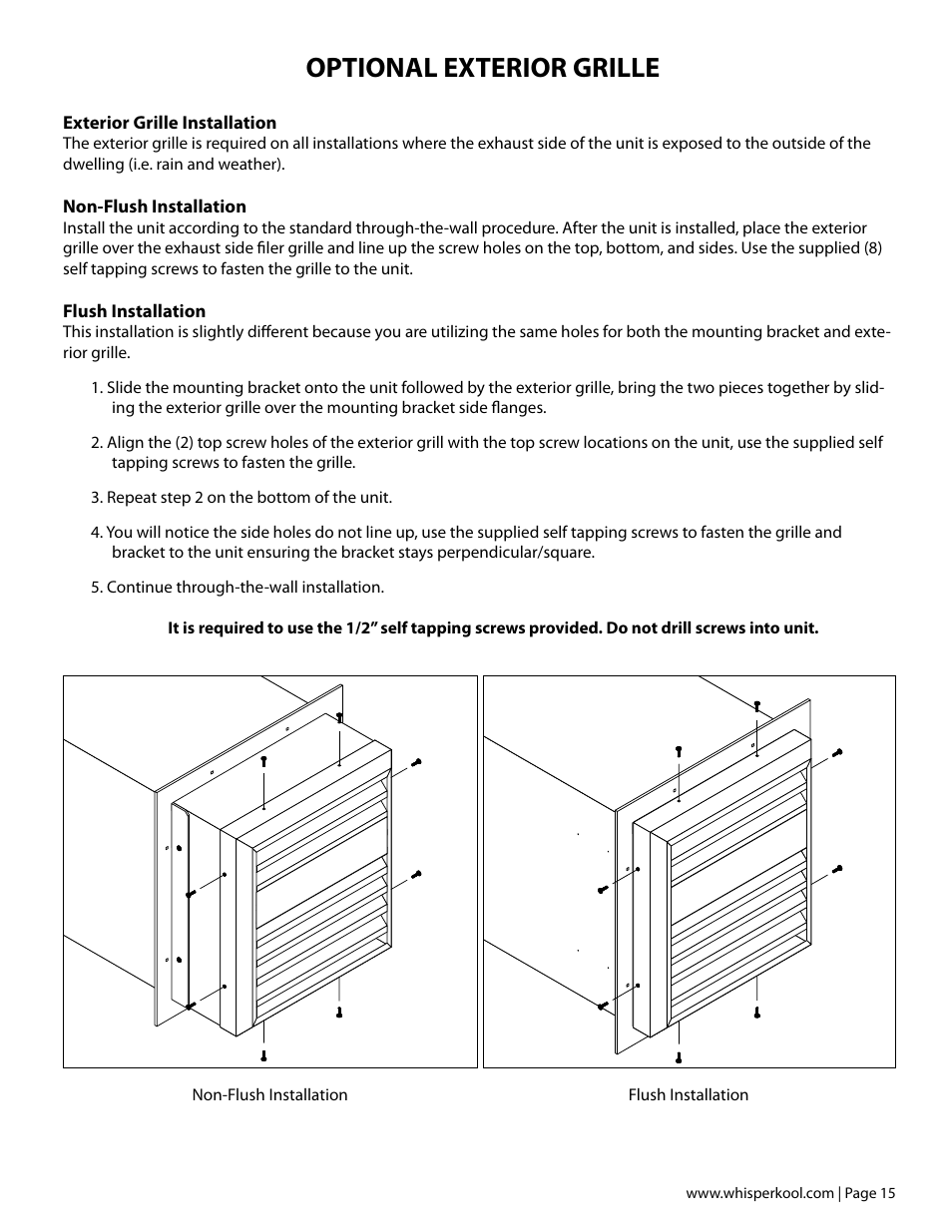 Optional exterior grille | Vintage Cellars Extreme ti Series User Manual | Page 17 / 50