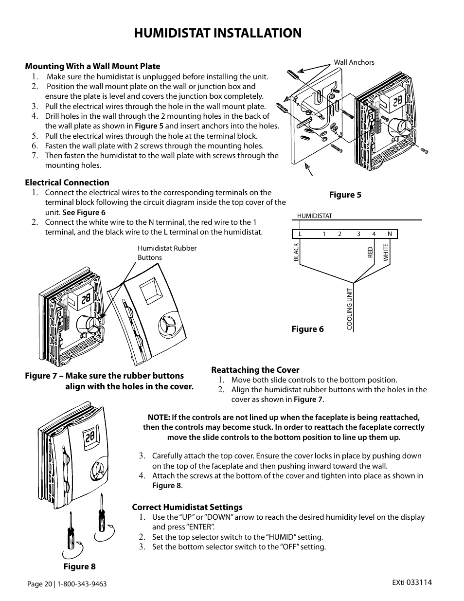 Humidistat installation | Vintage Cellars Extreme ti Series User Manual | Page 22 / 50