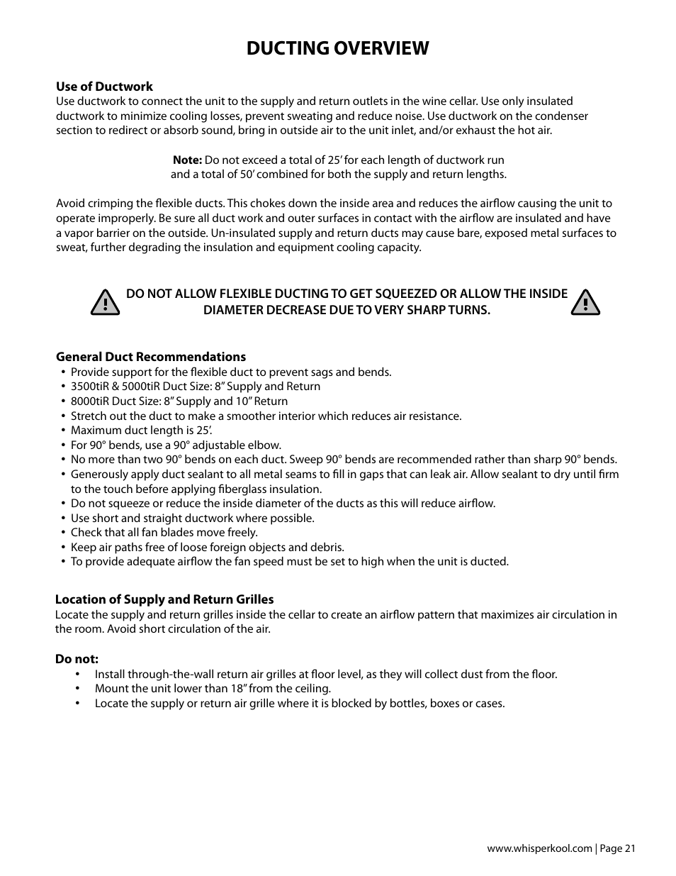 Ducting overview | Vintage Cellars Extreme ti Series User Manual | Page 23 / 50