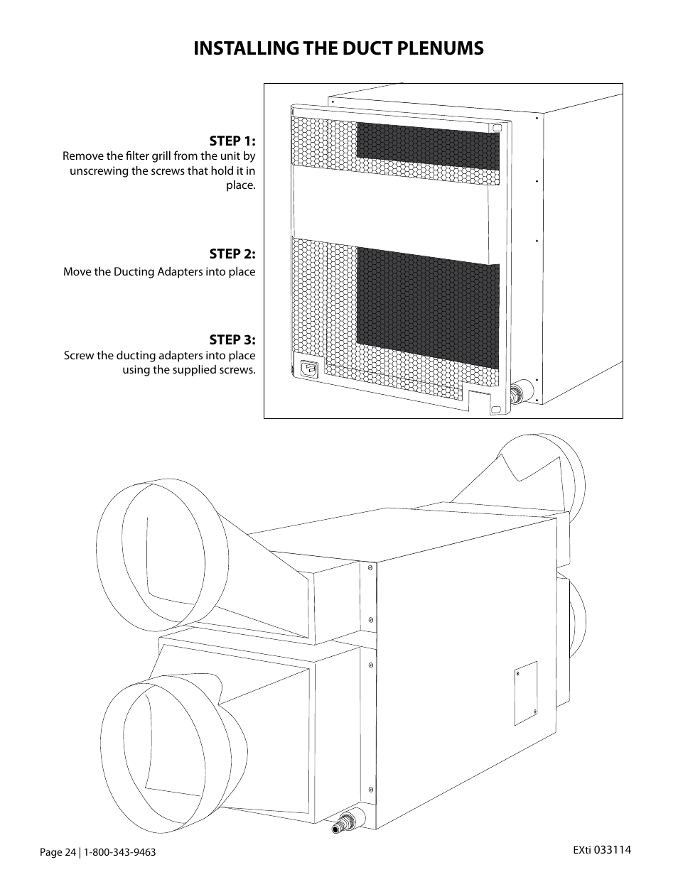 Installing the duct plenums | Vintage Cellars Extreme ti Series User Manual | Page 26 / 50
