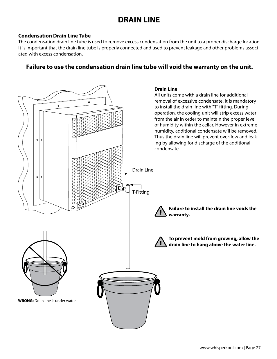Drain line | Vintage Cellars Extreme ti Series User Manual | Page 29 / 50