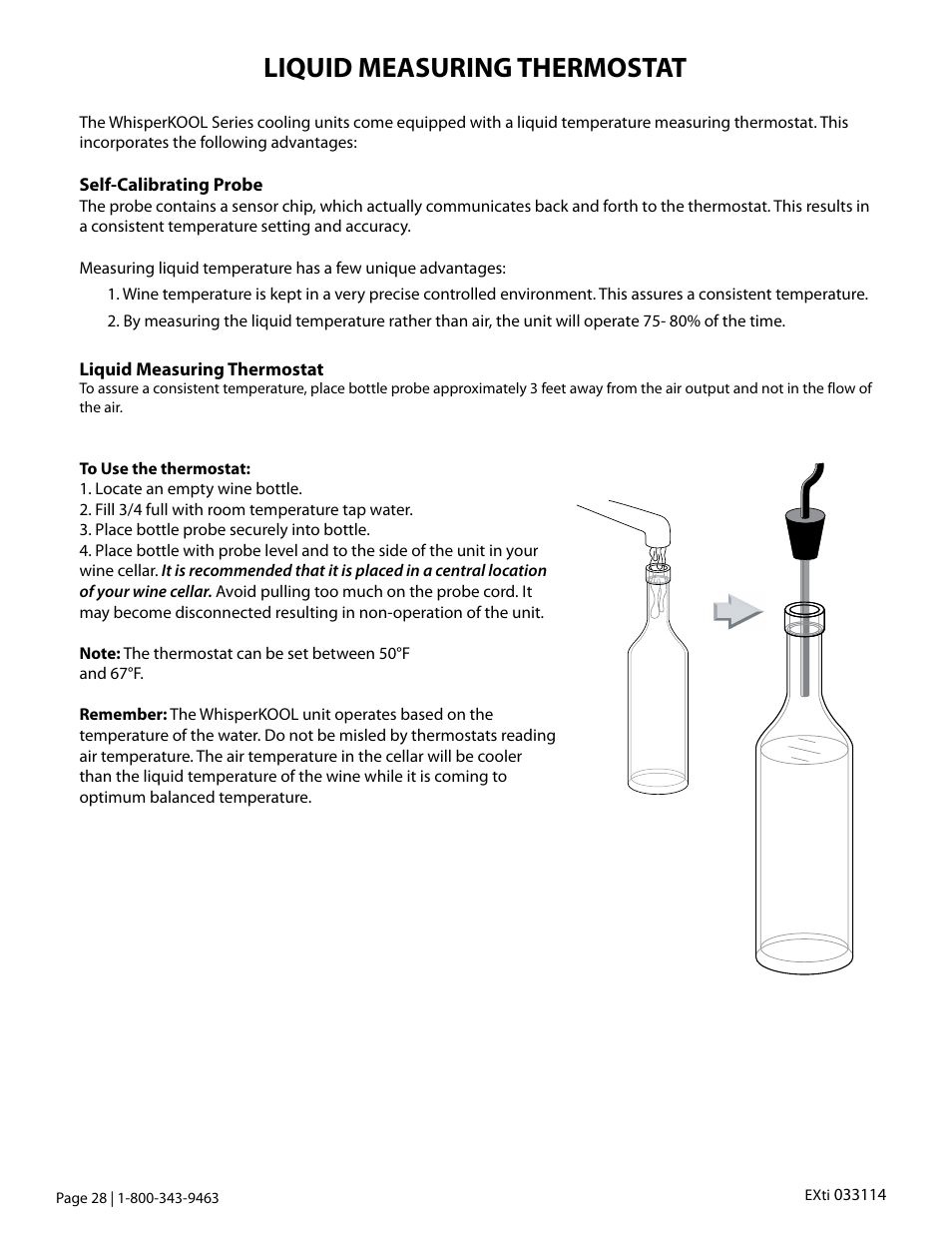 Liquid measuring thermostat | Vintage Cellars Extreme ti Series User Manual | Page 30 / 50