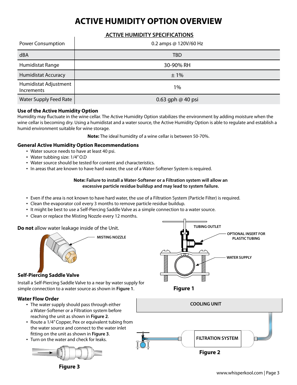 Active humidity option overview | Vintage Cellars Active Humidity WhisperKOOL User Manual | Page 3 / 6