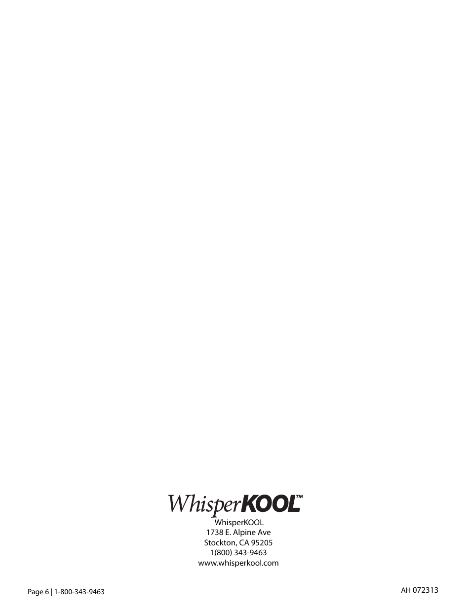 Vintage Cellars Active Humidity WhisperKOOL User Manual | Page 6 / 6
