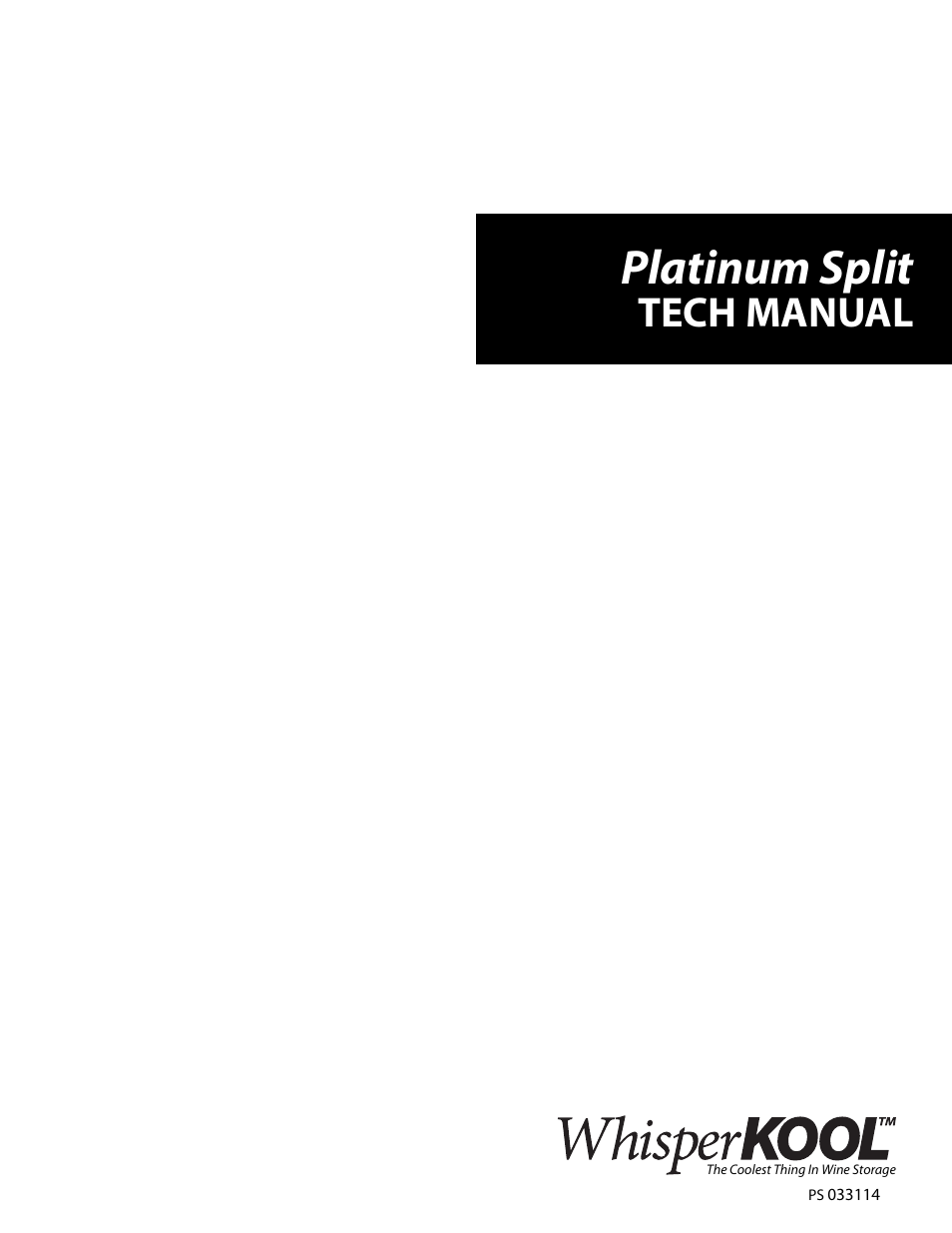 Vintage Cellars Platinum Split Tech Manual User Manual | 46 pages