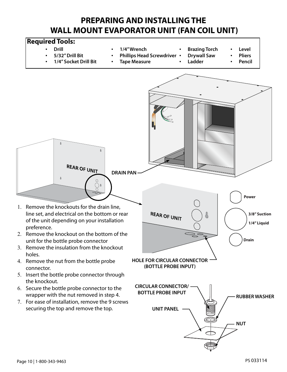 Required tools | Vintage Cellars Platinum Split Tech Manual User Manual | Page 12 / 46