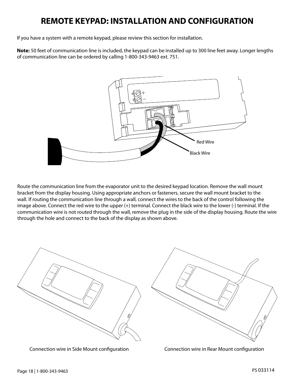 Remote keypad: installation and configuration | Vintage Cellars Platinum Split Tech Manual User Manual | Page 20 / 46
