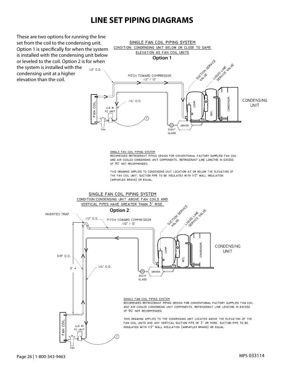 Line set piping diagrams | Vintage Cellars Platinum MIni Split Tech Manual User Manual | Page 28 / 40