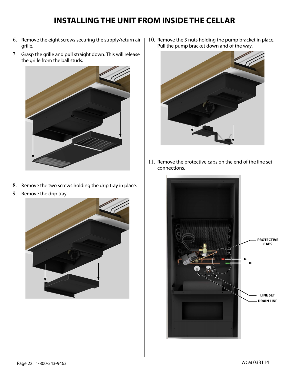 Installing the unit from inside the cellar | Vintage Cellars Ceiling Mount User Manual | Page 24 / 58