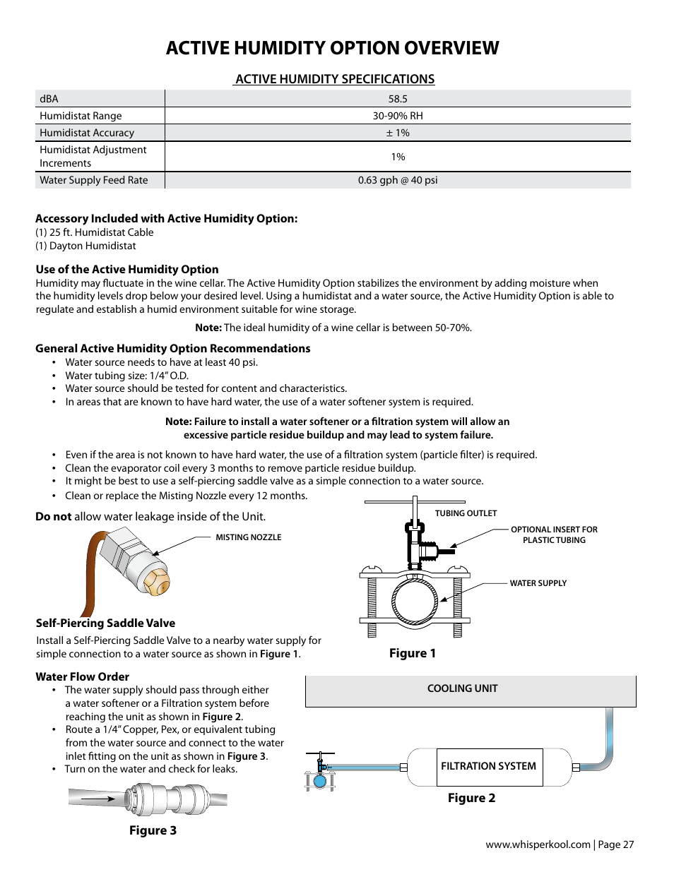 Active humidity option overview | Vintage Cellars Ceiling Mount User Manual | Page 29 / 58