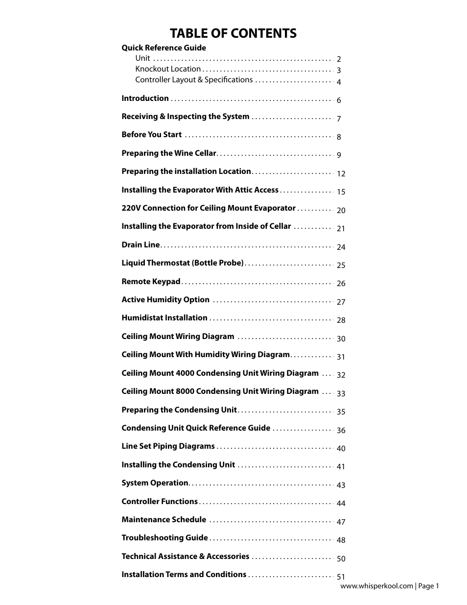 Vintage Cellars Ceiling Mount User Manual | Page 3 / 58